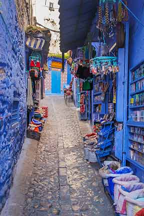 colourful alley in chefchaouen